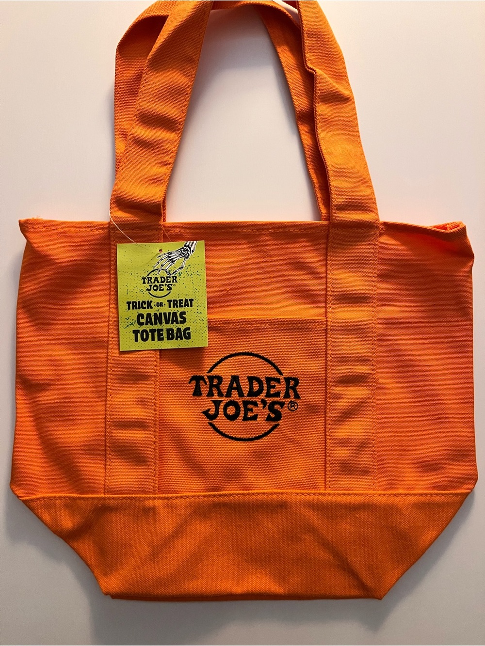 Trader Joe's Orange Canvas Tote Bag - Bright Pumpkin Tote